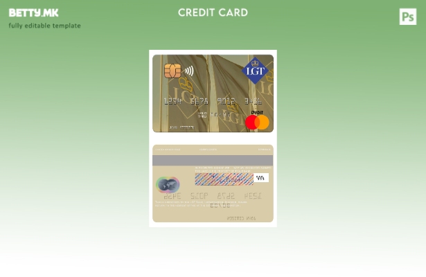 Модерен стил Шаблон за мастер картички на Лихтенштајн LGT Bank